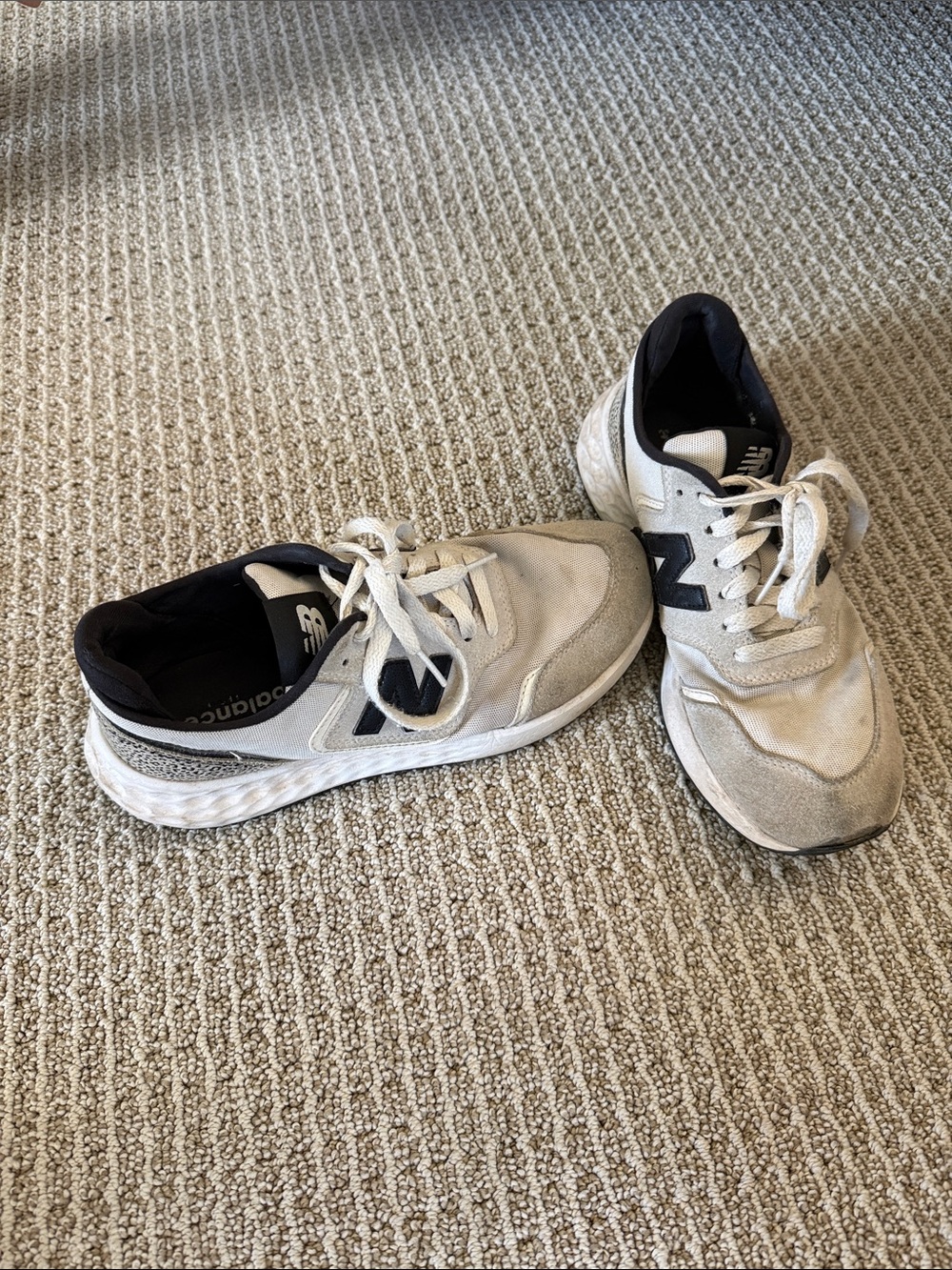 New Balance Women's White Sneakers with Black Accents